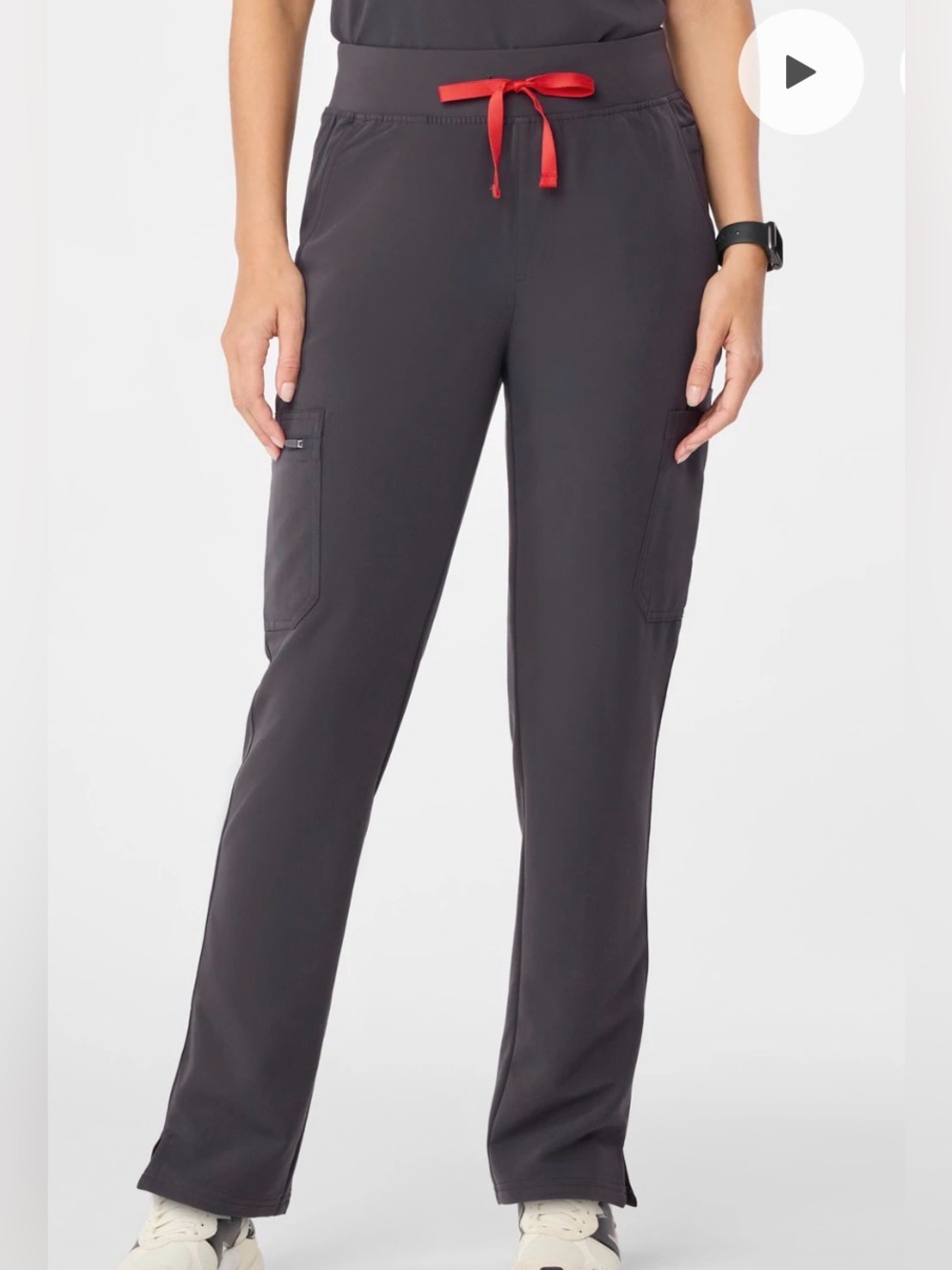 Figs Yola High-Rise Scrub Pant in Charcoal